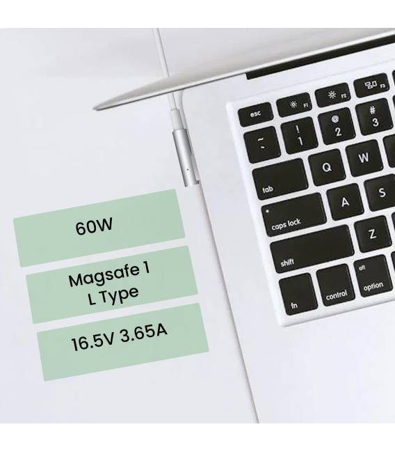 OEM 60W L 16.5V 3.65A Chargeur pour Apple Fiche L Magsafe 1 pour MacBook 13" 15" Alimentation compatible pour nombreux modèles