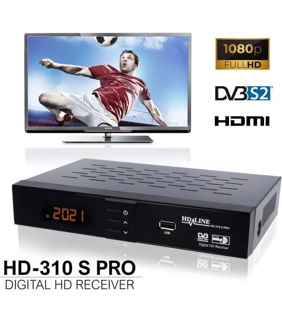 HD-LINE PRO HD-310S PRO - Démodulateur satellite pour chaines HD FTA USB PVR