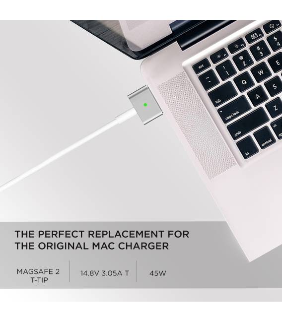 OEM 45W T 14.85V 3.05A Chargeur pour Apple Fiche T Magsafe 2 MacBook 13" 15" Alimentation compatible pour nombreux modèles