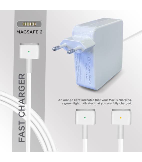 OEM 45W T 14.85V 3.05A Chargeur pour Apple Fiche T Magsafe 2 MacBook 13" 15" Alimentation compatible pour nombreux modèles