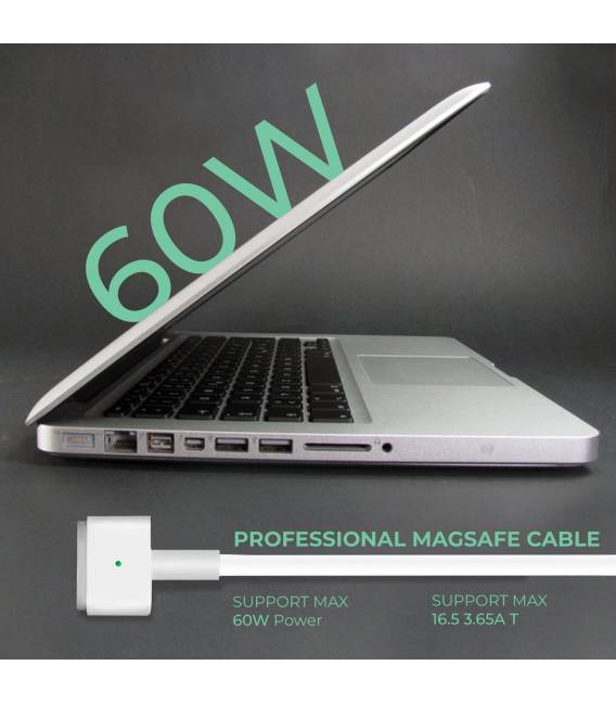 OEM 60W T 16.5V 3.65A Chargeur pour Apple Fiche T Magsafe 2 pour MacBook 13" 15" Alimentation compatible pour nombreux modèles