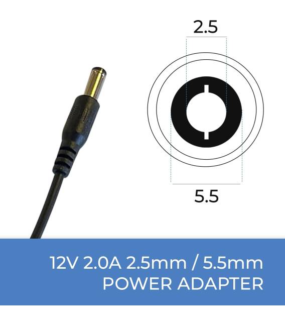 Power Supply 2A 5.5X2.5MM jack adaptator 12v TNTSAT FRANSAT