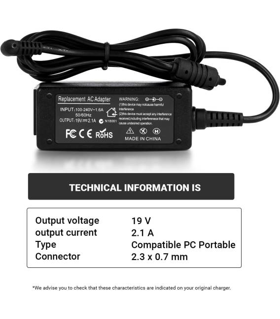 POWER SUPPLY 19V 4.74A - Connector 7.4 x 5 mm