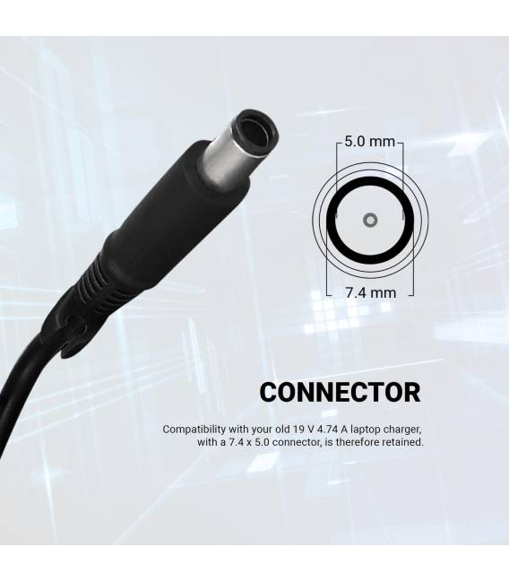POWER SUPPLY 19V 4.74A - Connector 7.4 x 5 mm