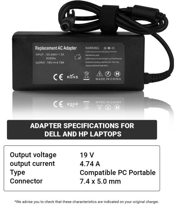 Notebook Laptop Ladegerät Netzteil Ladekabel 19V 4.74A 90W