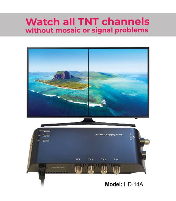 HD-LINE HD-14A Alimentation 4 Output TV for terrestrial Antenna TNT