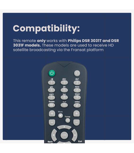 Télécommande de original pour Philips DSR3231T, DSR3031-F, Sat/DTT