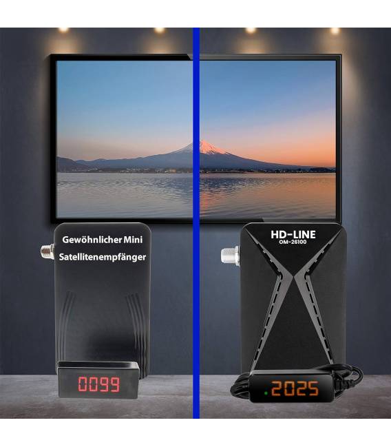 Hd-line MAX HD OM-26100 - Récepteur Satellite DVB S / S2 ✓Full HD 1080P ✓HDMI ✓(2x) USB 2.0 ✓HDTV