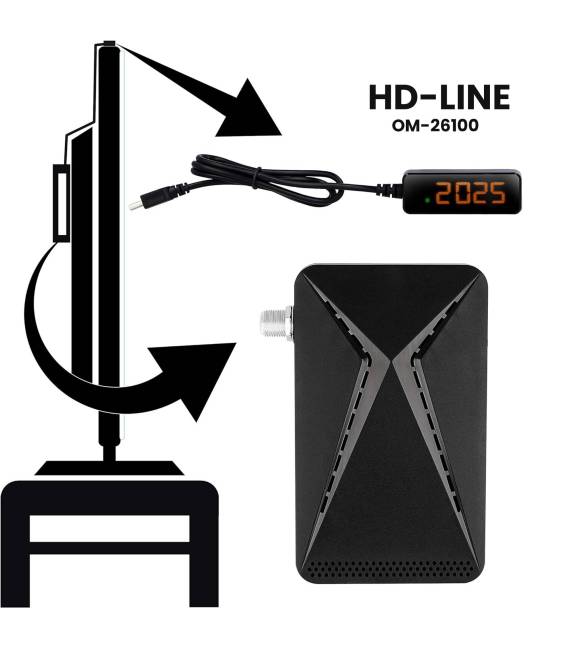 Hd-line MAX HD OM-26100 - Récepteur Satellite DVB S / S2 ✓Full HD 1080P ✓HDMI ✓(2x) USB 2.0 ✓HDTV