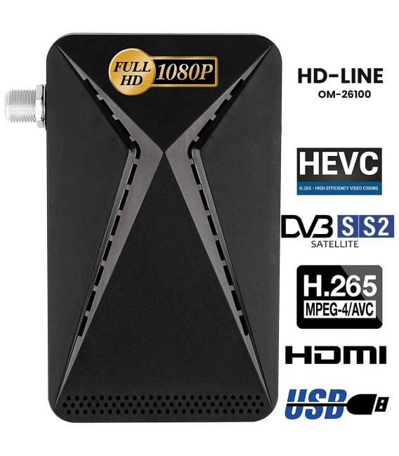 Hd-line MAX HD OM-26100 - Récepteur Satellite DVB S / S2 ✓Full HD 1080P ✓HDMI ✓(2x) USB 2.0 ✓HDTV